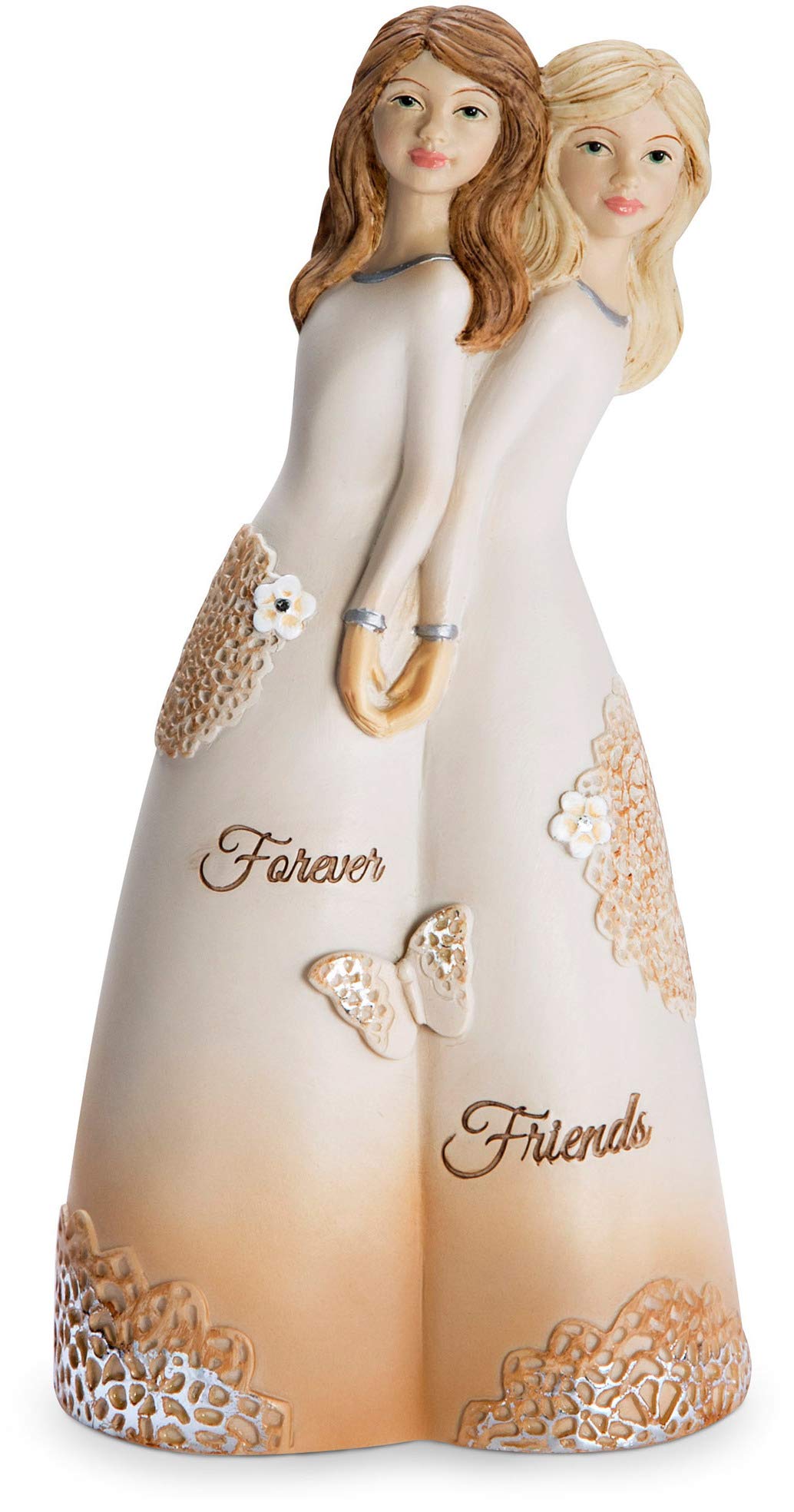 Pavilion Gift Company 19110 Forever Friends Figurine, 5-1/2", White, Rose - Binkii 