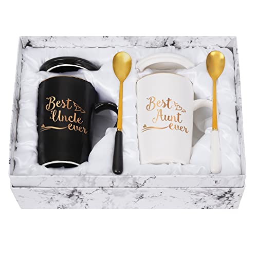 Cabtnca Aunt and Uncle Gift, Best Aunt Uncle Ever, Aunt and Uncle Christmas Gift, Aunt and Uncle Mug, Aunt Mothers Day Gifts, Uncle Father Day Gifts, Birthday Gifts for Uncle Aunt from Niece, 14Oz