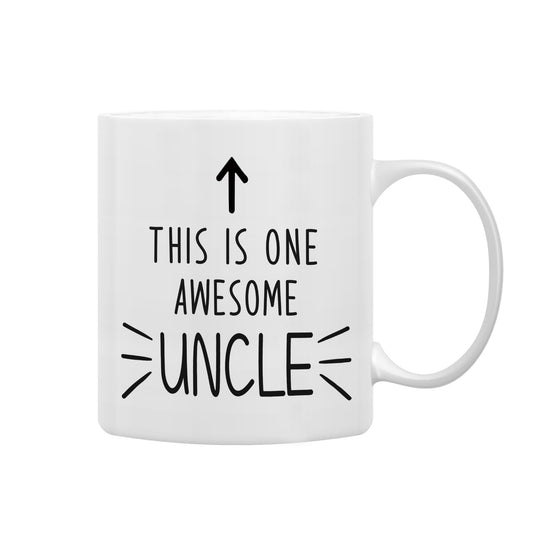 QASHWEY This is One Awesome Uncle Coffee Mugs Mug,Uncle Father's Day Birthday Gifts from Niece Nephew,Uncle Appreciation Gifts Double Side Printed Ceramic Mug Cup 11 Ounce