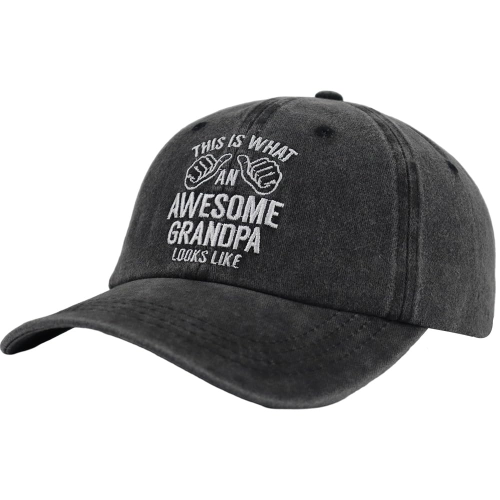 Grandpa Gifts from Grandson Granddaughter, Grandpa Hats for Men, Fathers Day Birthday Dad Gift, Adjustable Embroidered Cotton World's Best Grandfather Baseball Cap