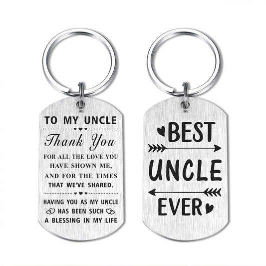 DEGASKEN Best Uncle Ever Gifts, Uncle Keychain from Nephew Niece, Fathers Day Presents