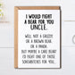 I Would Fight A Bear For You Uncle Card - Graduation Gifts For Uncle From Sister Aunt Mom Card - Uncle Card - Gift Card For Uncle