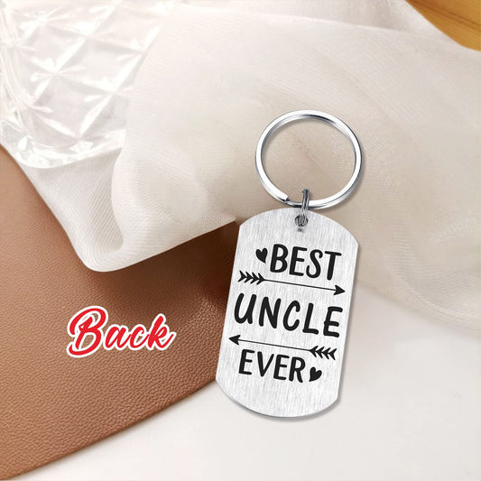 DEGASKEN Best Uncle Ever Gifts, Uncle Keychain from Nephew Niece, Fathers Day Presents