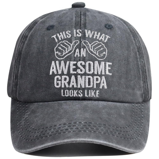 Grandpa Gifts from Grandson Granddaughter, Grandpa Hats for Men, Fathers Day Birthday Dad Gift, Adjustable Embroidered Cotton World's Best Grandfather Baseball Cap