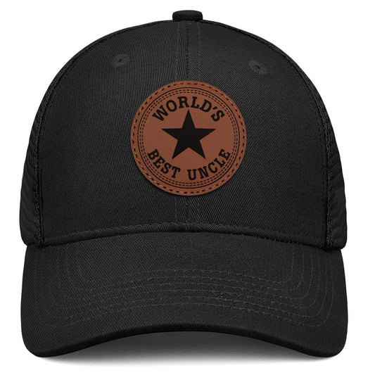 Uncle Gifts from Niece Nephew Worlds Best Uncle Ever Hat Christmas Fathers Day Birthday Gift for Uncle Mesh Trucker Hats Cool Black