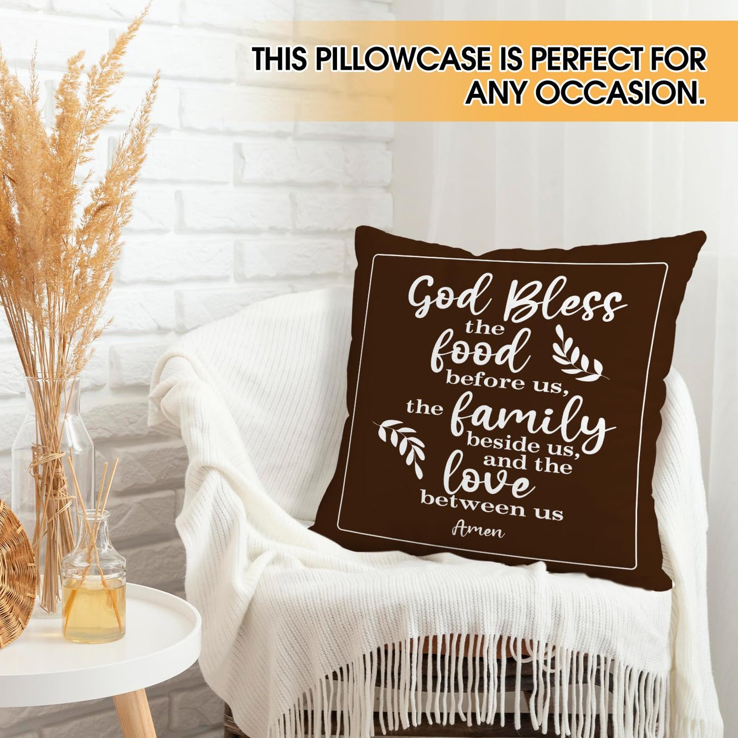 House Warming Gifts Double-Sided Pillowcase, Blessed Throw Pillow Cover 18x18 New Home Gift for Women Men Christian Religious Gift, Dining Room Sofa Couch Bed Cushion Cover for Home Decor /A39 - Binkii 