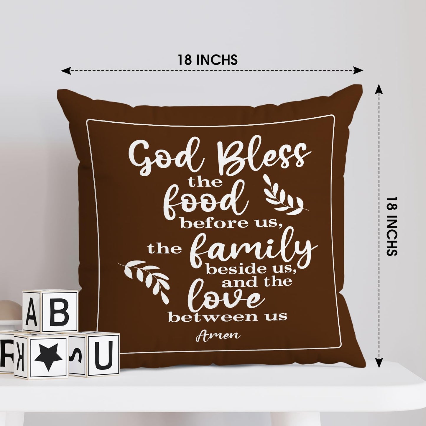 House Warming Gifts Double-Sided Pillowcase, Blessed Throw Pillow Cover 18x18 New Home Gift for Women Men Christian Religious Gift, Dining Room Sofa Couch Bed Cushion Cover for Home Decor /A39 - Binkii 