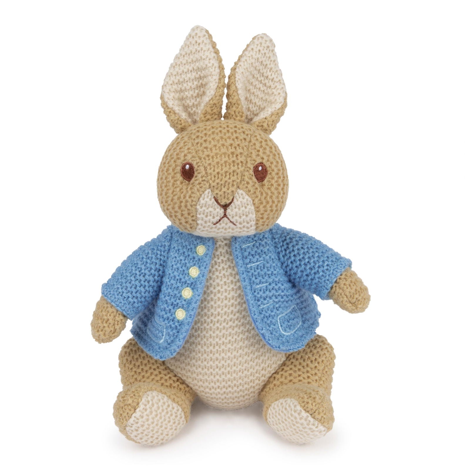 GUND Beatrix Potter Peter Rabbit Knit Plush, Easter Gift, Easter Bunny Stuffed Animal for Ages 1 and Up, Brown/Blue, 6.5” - Binkii 