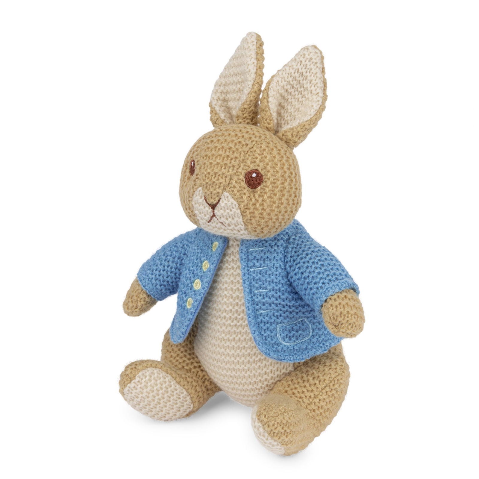 GUND Beatrix Potter Peter Rabbit Knit Plush, Easter Gift, Easter Bunny Stuffed Animal for Ages 1 and Up, Brown/Blue, 6.5” - Binkii 