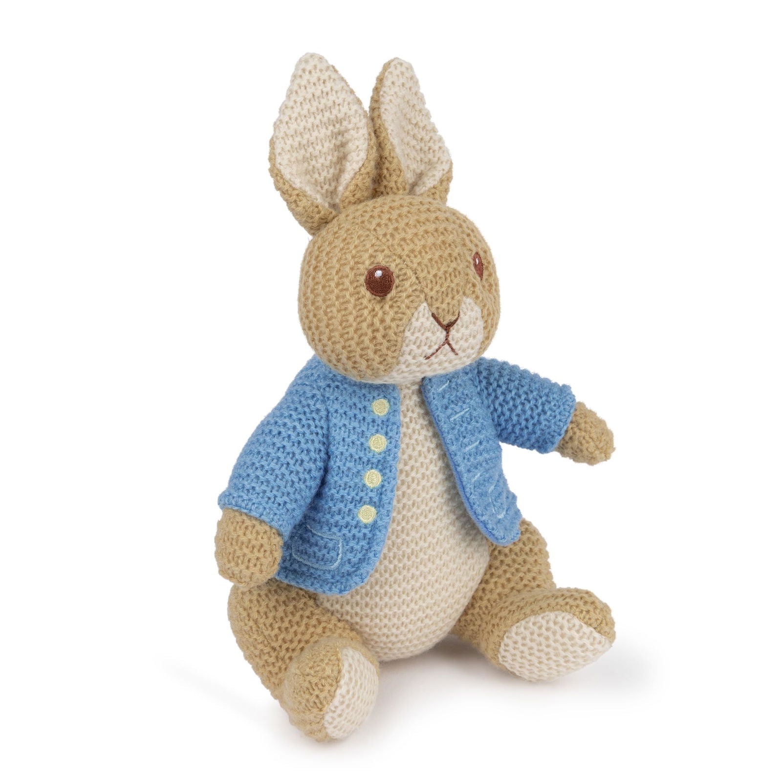 GUND Beatrix Potter Peter Rabbit Knit Plush, Easter Gift, Easter Bunny Stuffed Animal for Ages 1 and Up, Brown/Blue, 6.5” - Binkii 