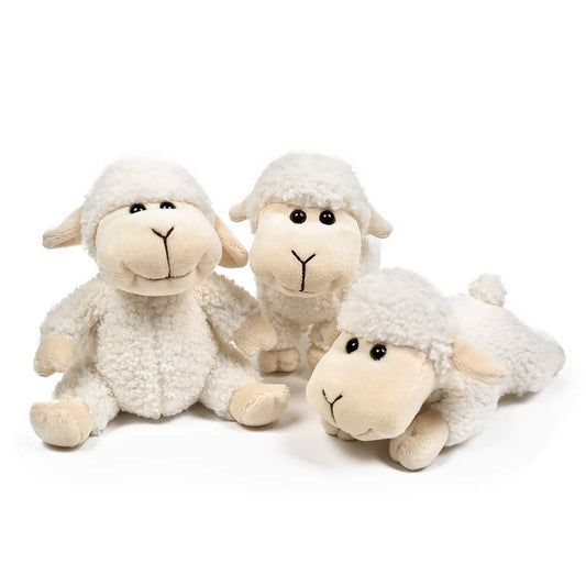 FRANKIEZHOU Sheep Stuffed Animal Lamb Plush Decorations 3Pcs (Sitting, Standing, Kneeling) White Sheep Toys Gift for Kids Little Girl/Boy - Binkii 