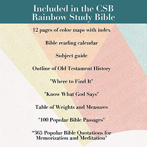 CSB Rainbow Study Bible, Hardcover - Binkii 