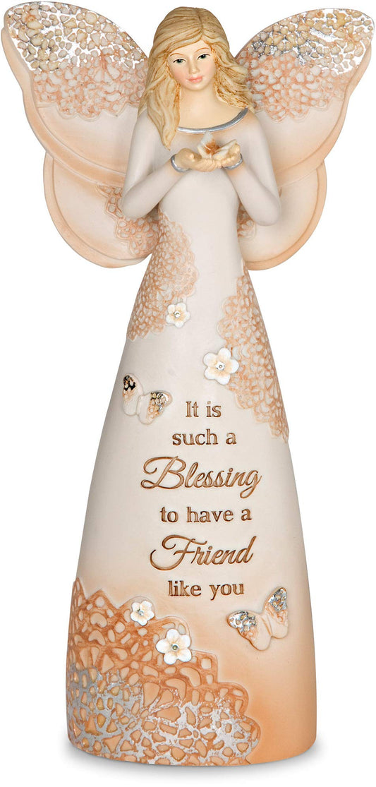 Pavilion Gift Company 19072 Friend Angel Figurine, 7-1/2-Inch,Beige/Copper - Binkii 