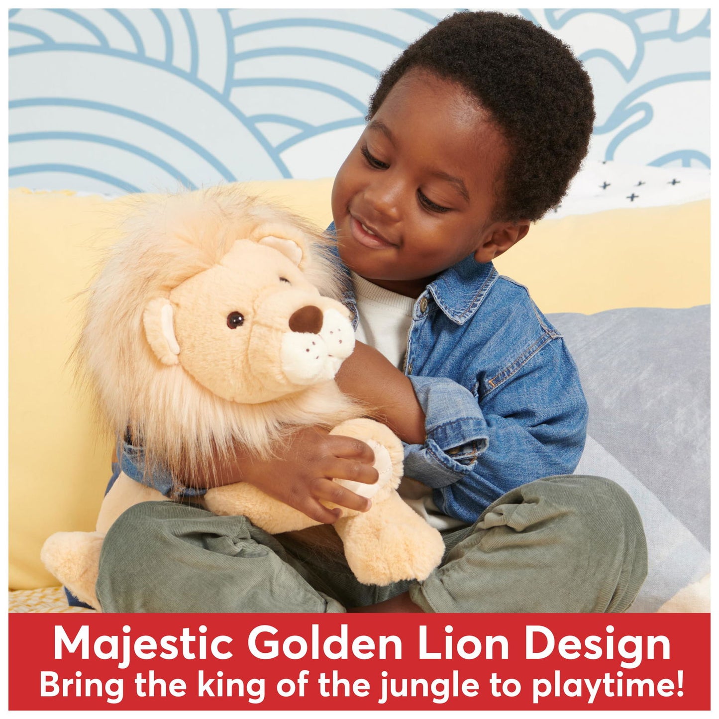 GUND Regis Lion Plush, Lion Stuffed Animal for Ages 1 and Up, Tan/Gold, 12" - Binkii 