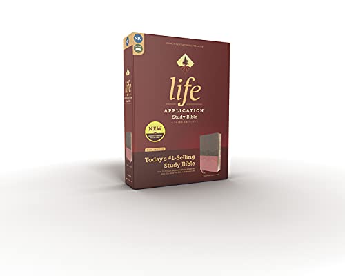 NIV, Life Application Study Bible, Third Edition, Leathersoft, Gray/Pink, Red Letter - Binkii 