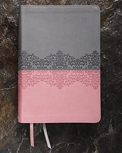 NIV, Life Application Study Bible, Third Edition, Leathersoft, Gray/Pink, Red Letter - Binkii 