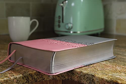 NIV, Life Application Study Bible, Third Edition, Leathersoft, Gray/Pink, Red Letter - Binkii 