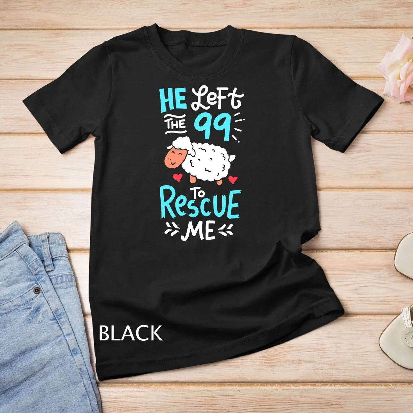 *Add a touch of elegance to your wardrobe with our Christians T-Shirt. Featuring biblical quotes and a depiction of sheep