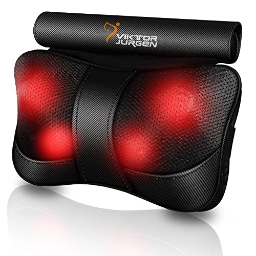 VIKTOR JURGEN Back Massager Kneading for Neck, Shoulder and Foot, Shiatsu Massage Pillow with Heat, Relaxation Gifts for Women/Men/Dad/Mom/Christmas/Mothers Day/Fathers Day/Valentine's Day - Binkii 