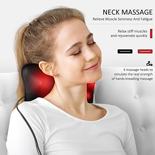 VIKTOR JURGEN Back Massager Kneading for Neck, Shoulder and Foot, Shiatsu Massage Pillow with Heat, Relaxation Gifts for Women/Men/Dad/Mom/Christmas/Mothers Day/Fathers Day/Valentine's Day - Binkii 